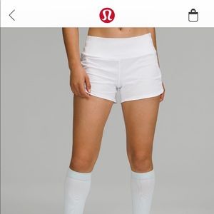 Lululemon white midrise speed up short